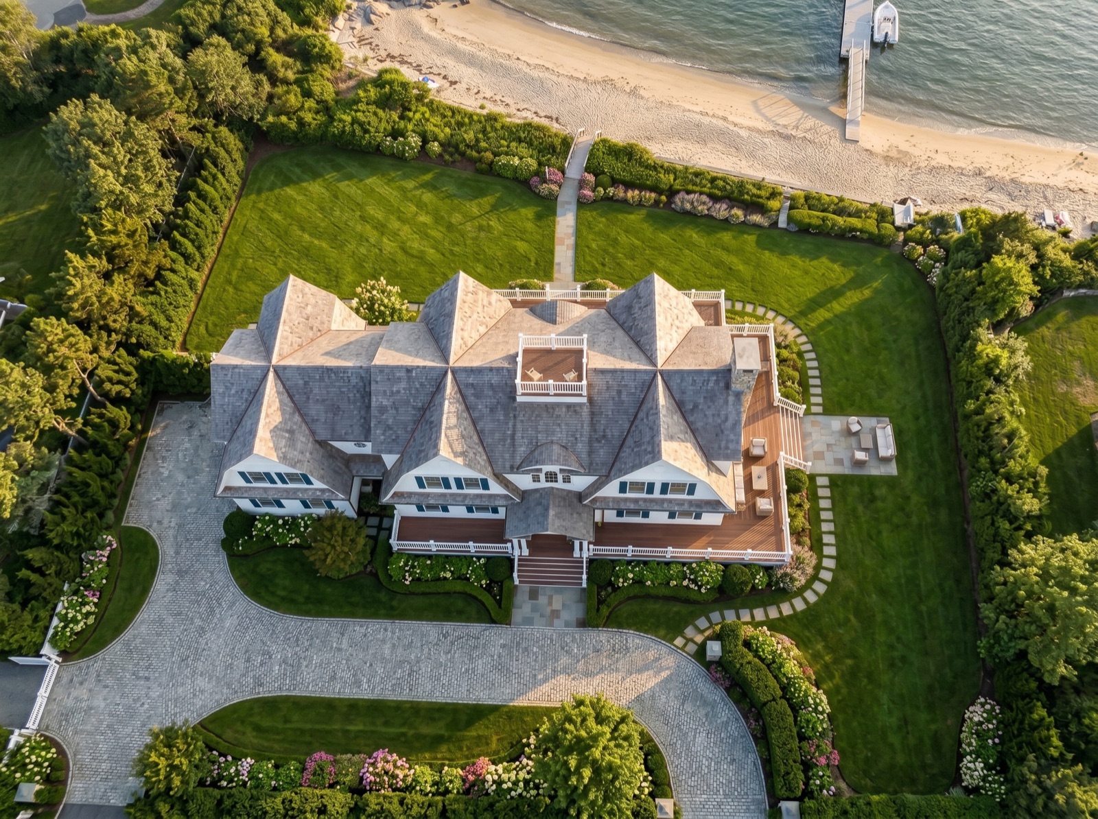Aerial view of a luxury Southern Maine waterfront property — Flyover Creative portfolio
