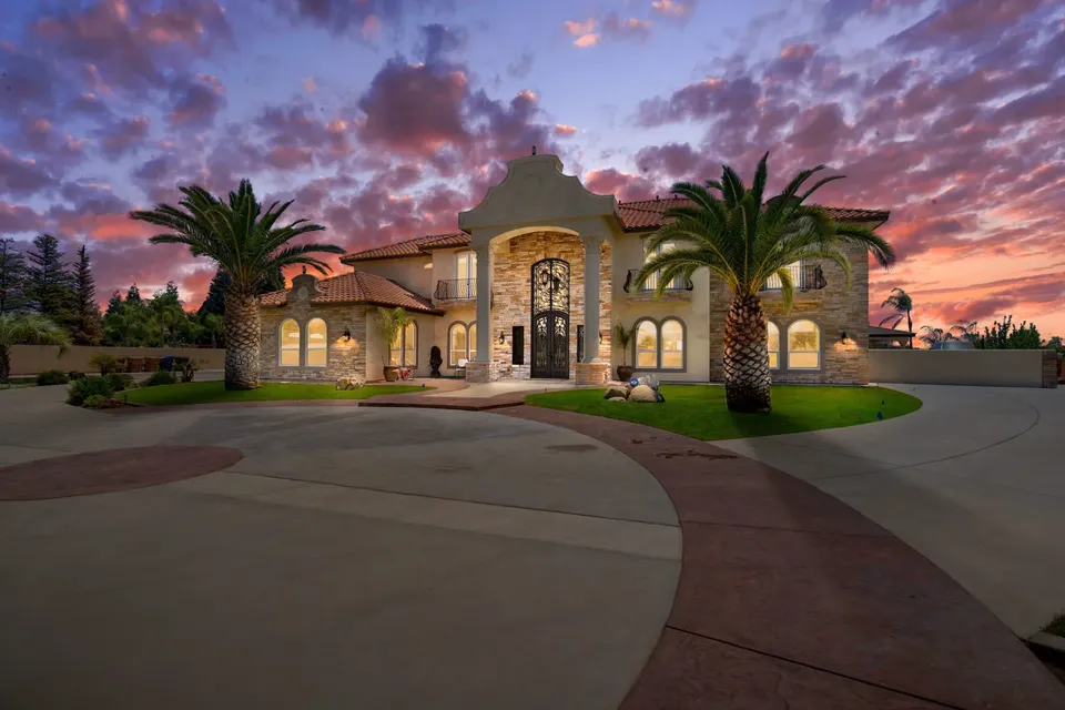 Twilight exterior photographed by Flyover Creative